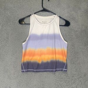 Athleta Shanti crop tank racerback tie dye athletic training gym colorful S
